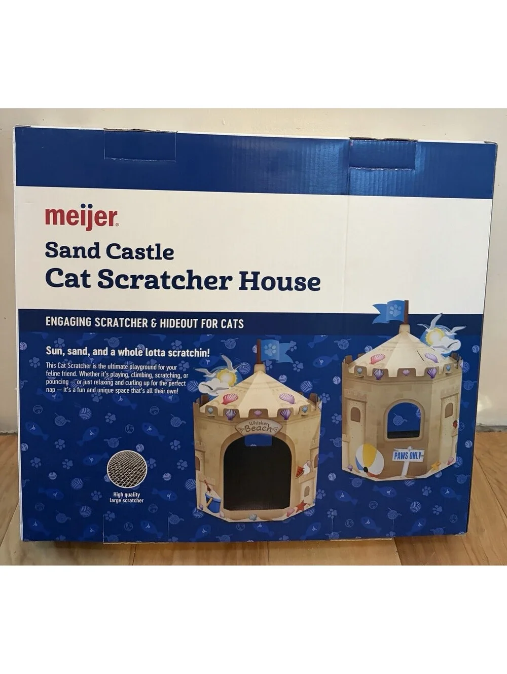 Cat Scratcher House, Sand Castle, By Meijers 15”x 21.5” (New In Box)